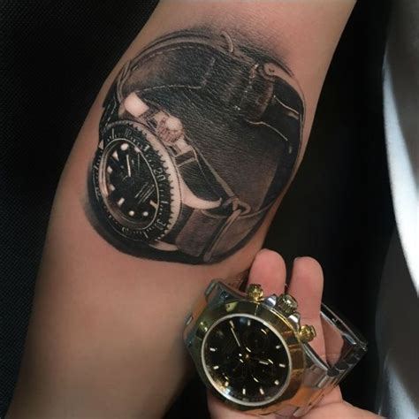 girl with gold rolex and rose tattoos|luxury Rolex tattoos.